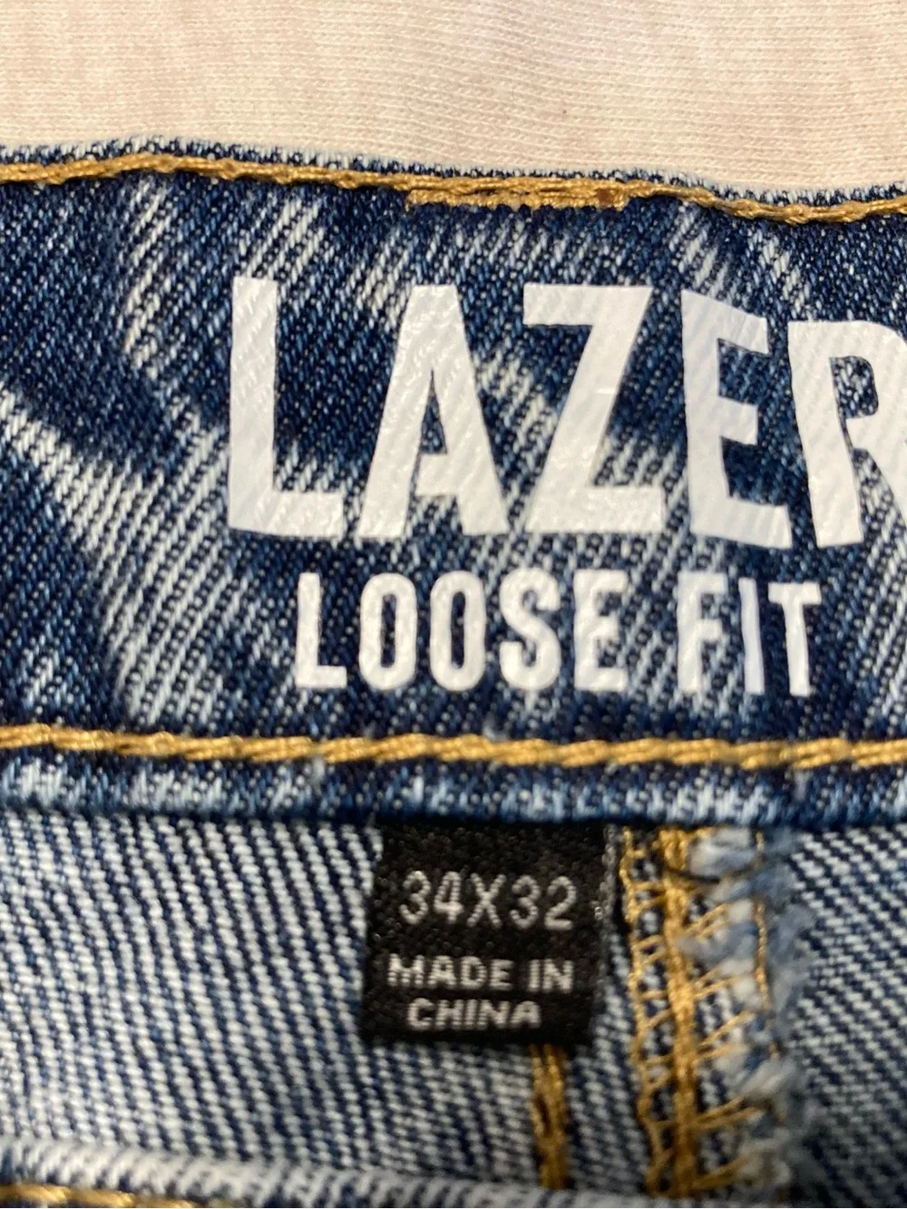 Lazer Men’s Relaxed Fit Jeans - Medium Wash Blue - 34